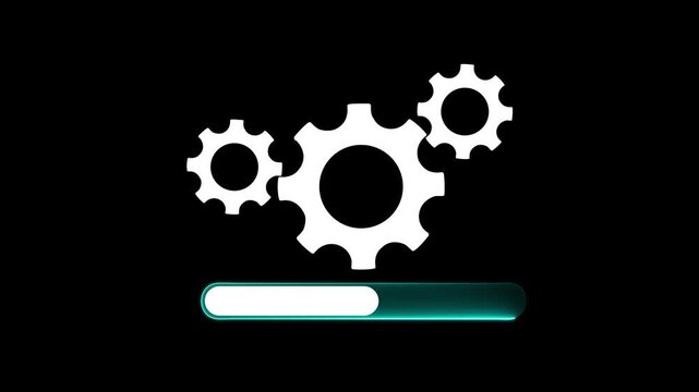 Update glowing setting icon setup animation. setting icon with spinning gears icon animated. Technology gear icon concept animation. 4k motion video.