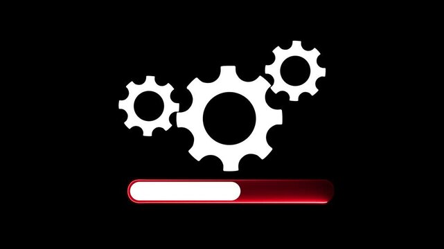 Update glowing setting icon setup animation. setting icon with spinning gears icon animated. Technology gear icon concept animation. 4k motion video.