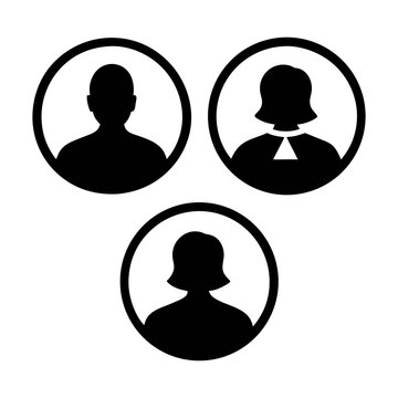 User profile icon set vector illustration of team members for social media and website designs