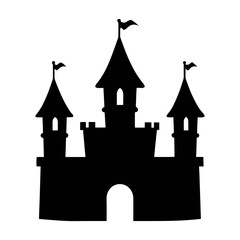 Obraz premium Downloadable castle silhouette vector for kids crafts and magical fairytale themed designs and prints