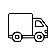 Fototapeta premium A black line drawing of a delivery truck