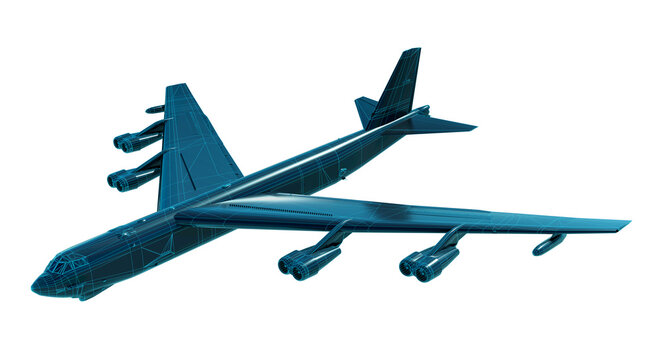 3D Wireframe B52 Stratofortress Bomber