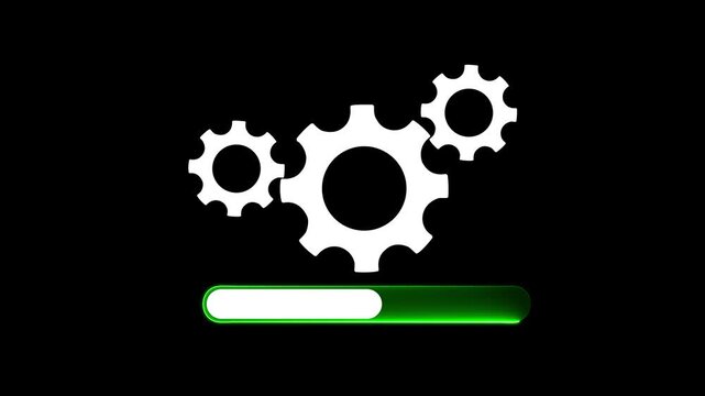 Update glowing setting icon setup animation. setting icon with spinning gears icon animated. Technology gear icon concept animation. 4k motion video.