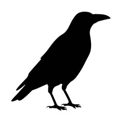 Obraz premium Download black crow silhouette vector image for halloween raven designs and gothic illustrations now