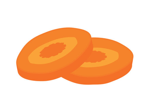 Two Sliced Carrots Vegetable Illustration for Food Ingredient
