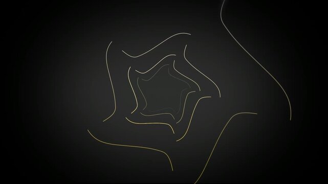 Luxury golden geometric shape looping 3D animation for intro background, motion graphics, and animated particles