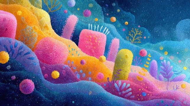 Digestive system concept with microbiome diversity and microbial health