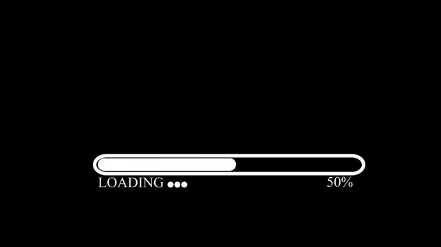 Classic White Loading Progress Bar Animation with Percentage