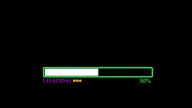 Modern Loading Bar with Green Border and Colorful Icon