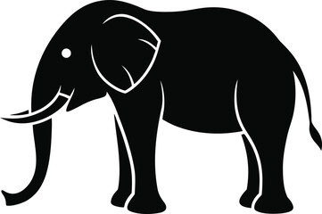 Obraz premium Black silhouette of an elephant