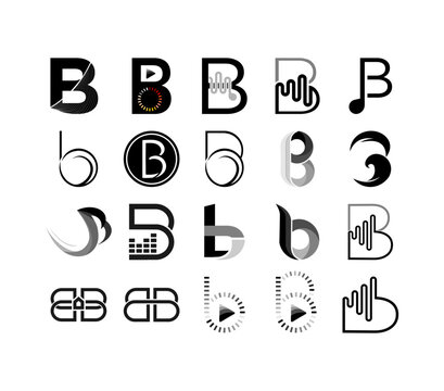 Monogram Letter B Logo Collection of music and soft movement