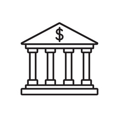 Obraz premium Greek column bank icon vector illustration isolated on white background