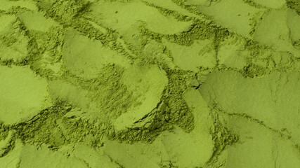 Matcha tea, matcha powder as a background.