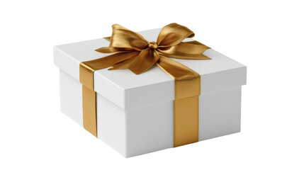 Obraz premium Blank gift box mockup with ribbon, isolated on a white background