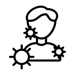 Obraz premium Virus Infected Person Vector Line Icon Design