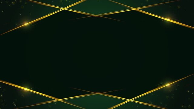 Luxury emerald green and gold sparkles radiant light rays for decorative wedding background. romantic light beams
