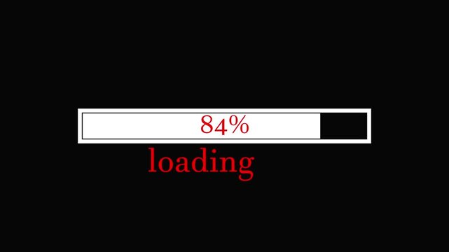 Loading process line. Abstract neon loading icon animation loading bar 0-100 on blue background. loading bar animate on a white background, 4k Video