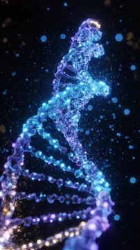 DNA genome rotates in seamless animation showing detailed structure and movement over time in a simple digital format