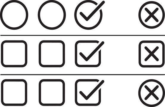 Checkboxes and radio buttons with various states