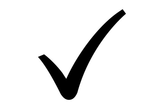 A black checkmark symbol