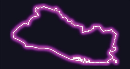 El salvador map outline neon purple glow country geography © Dilara