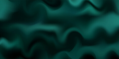 Obraz premium Green drapery silk fabric luxury background. Wavy abstract satin cloth vector texture pattern. Smooth shiny drape material curtain. Elegant velvet curve motion image realistic horizontal design.