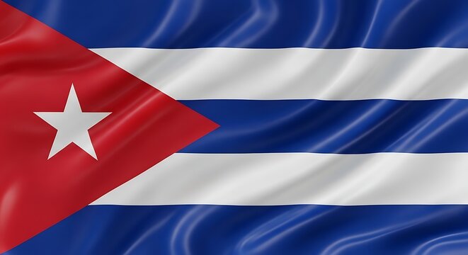 Cuban independence day celebrations with national flag waving