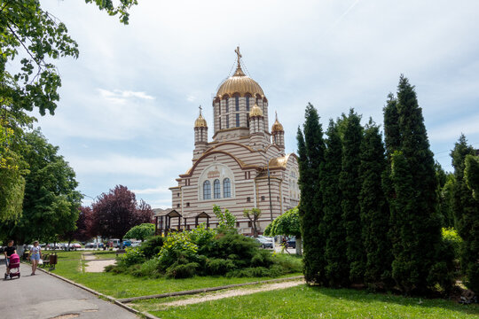 Orthodox church in the city of Fagaras, Transylvania, Romania
