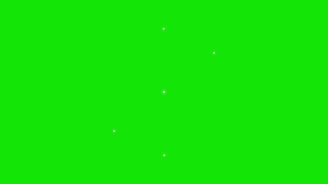 Shiny twinkle glowing stars, glitter sparkle animated shine twinkle magic, looping animation, star twinkling blinking light effect transparent on green screen background. 4K