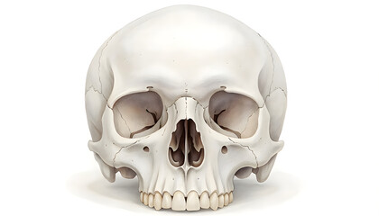 Obraz premium A human skull is facing forward on a plain surface