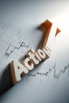  実行・変革・成功をテーマにした上昇アローのビジネスコンセプト