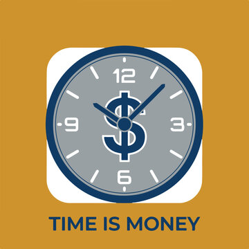 time is money icon vector, clock with dollar symbol.eps