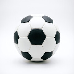 Fototapeta premium 3D realistic black and white soccer ball isolated on white background