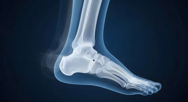 Ankle x ray image showing bones and joint structure
