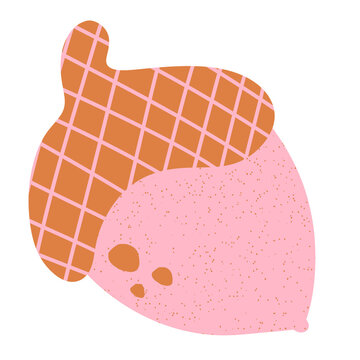 Orange and pink acorn