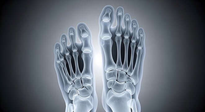 Transparent human feet bones anatomy