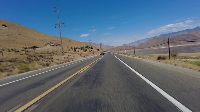 Lake Isabella 1 Southshore 13 Front View MultiCam Driving Plate Sierra Nevada Mts California USA