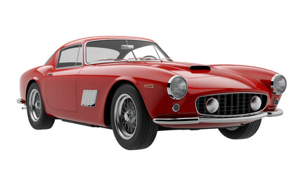 Obraz premium Red vintage sports car classic isolated on a transparent background