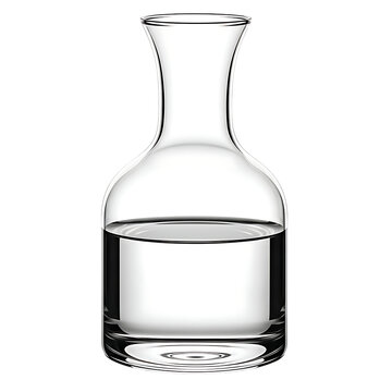 Glass decanter with liquid isolated on transparent background
