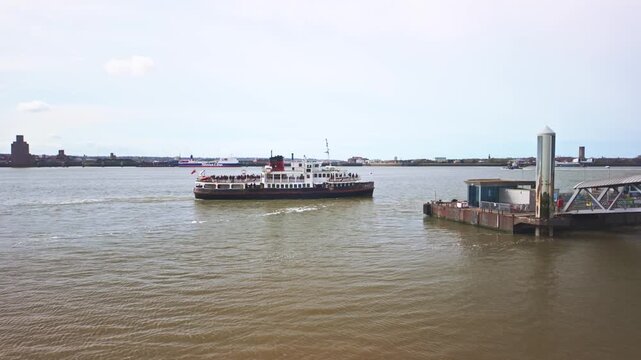 Mersey Ferry Crossing the River Mersey in Liverpool