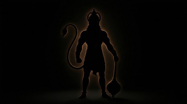 Hanuman Dark Glow Minimal Spiritual Background