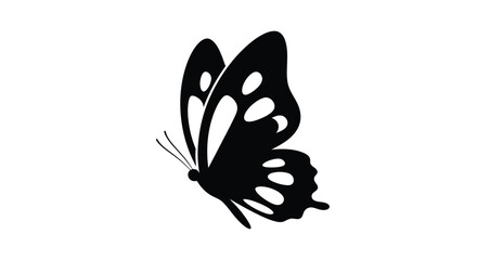 Elegant monarch butterfly design a striking black shape silhouette © Rabbi