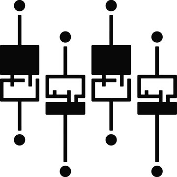 Box plot race icon representing statistical comparison of data distributions over time commonly used in analytics dashboards data science and performance tracking vector illustration