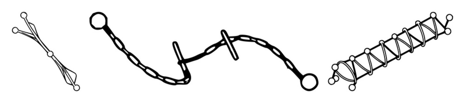 Carbon nanotube set with fine line art of a single nanostructure featuring clean geometric lines, nanotechnology, science theme with illustration and vector