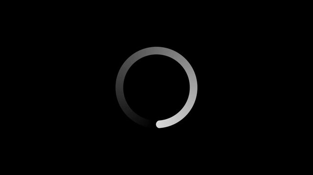 Circle Loading icon loop out animation 4K video animation and loading animation, circle icon. Motion graphic design, on a black background.