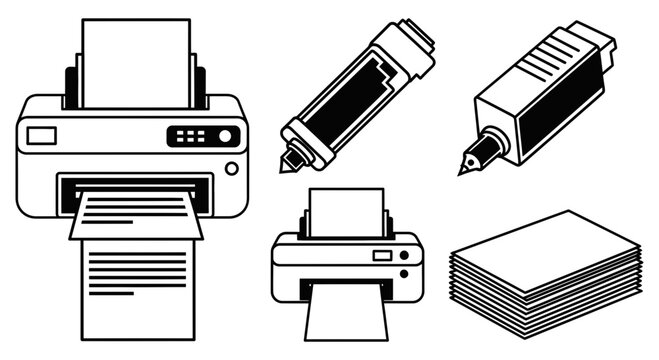 Office printing supplies including printers and ink cartridges