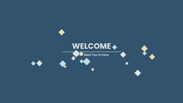 Welcome Text Animation - Diamond Particle Assembly Motion Graphics