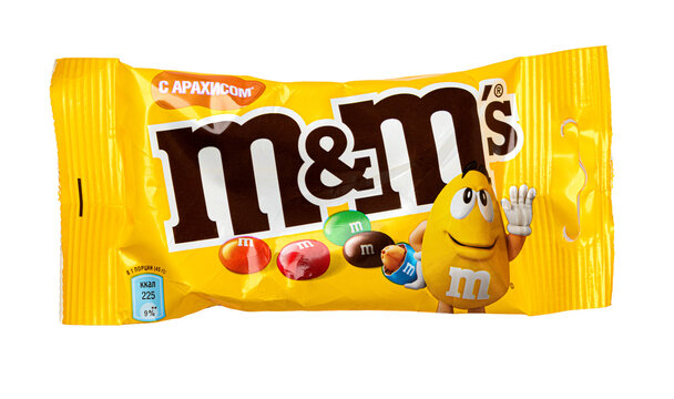 Mm's peanut chocolate candy snack bag
