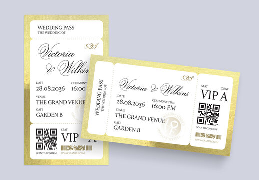 Destination Wedding Boarding Pass Invitation Template, Airline Ticket & RSVP / Save The Date Card