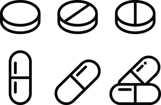Common pill and capsule shapes used in pharmaceuticals